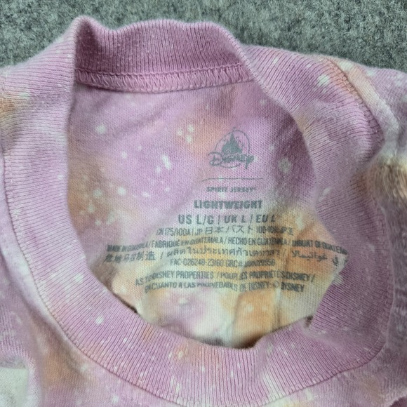 Walt Disney Spirit Jersey Shirt Unisex Large Orange Pink Tie Dye Long Sleeve - Picture 7 of 14